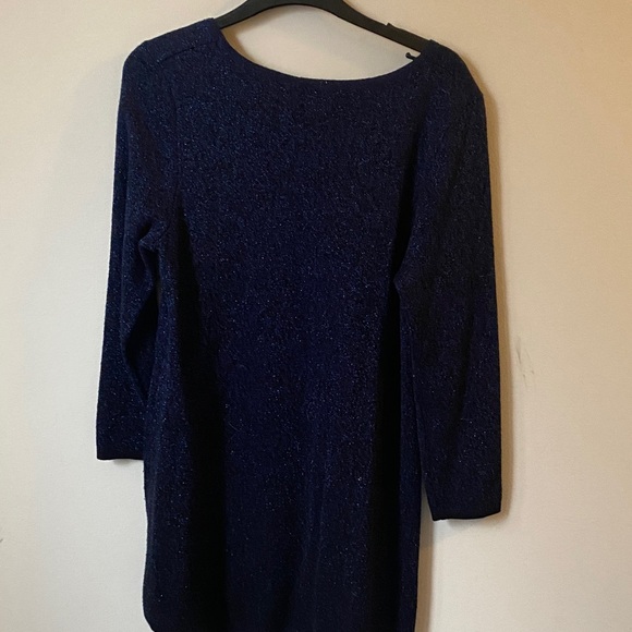 Sparkles Cable & Gauge Navy Blue Long Sleeve Sweater - Picture 4 of 5